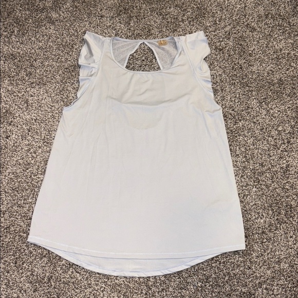 CALIA Ruffle Sleeve Top in Light Blue - Picture 2 of 5